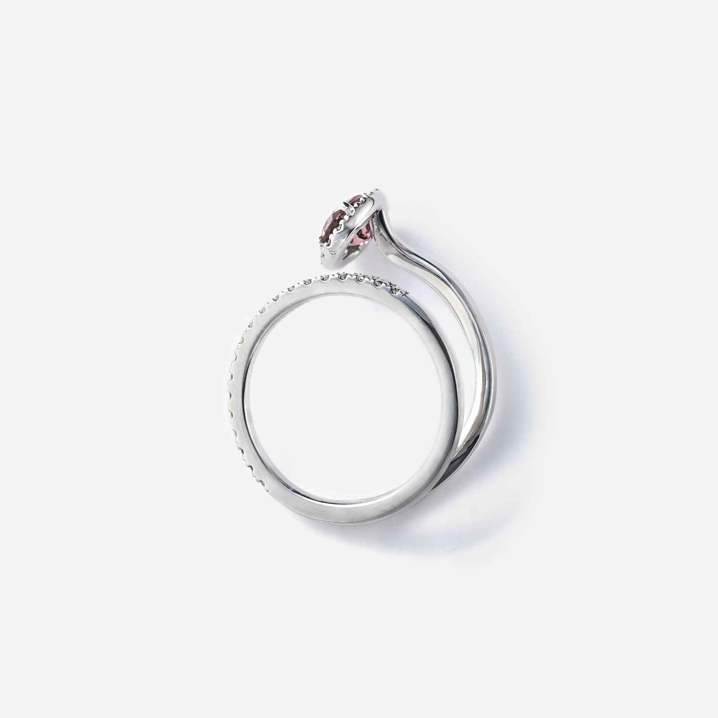 new basic collection / tourmaline strange diamond halo ring Pt950