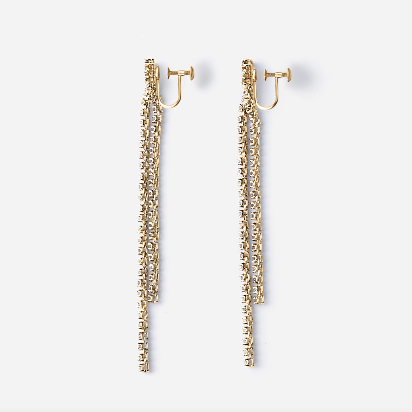 new basic collection / reconstructed diamond tennis bracelet earrings K18YG