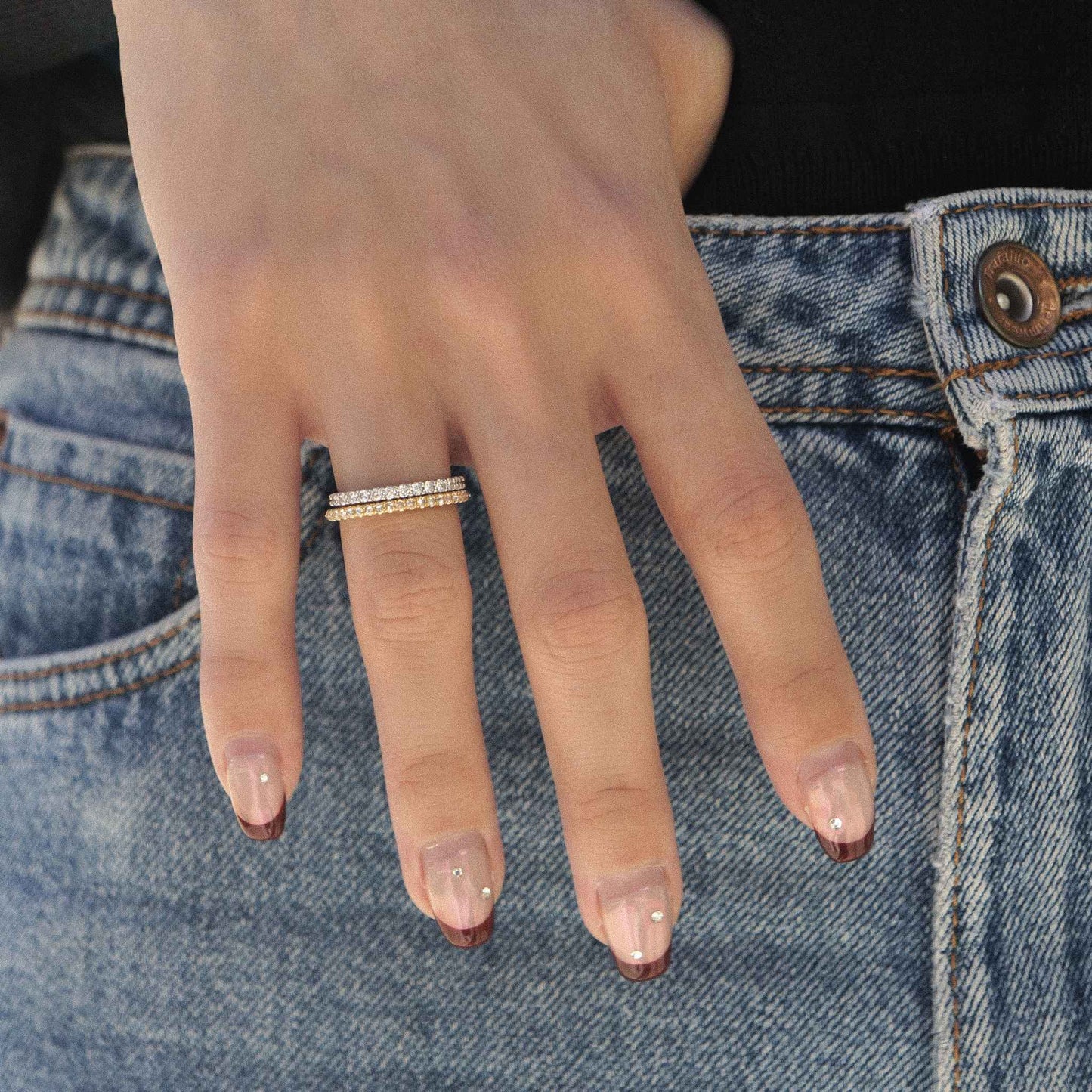 new basic collection / spike half eternity ring K18YG