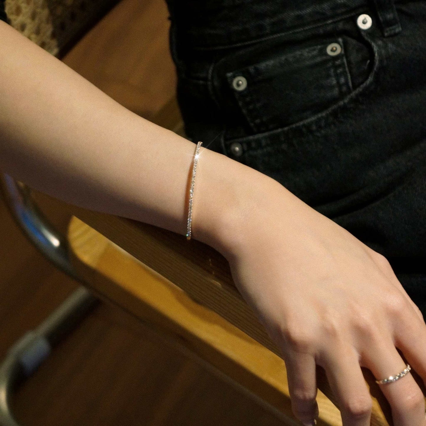 basic collection / super basic diamond bangle 1ct K18YG