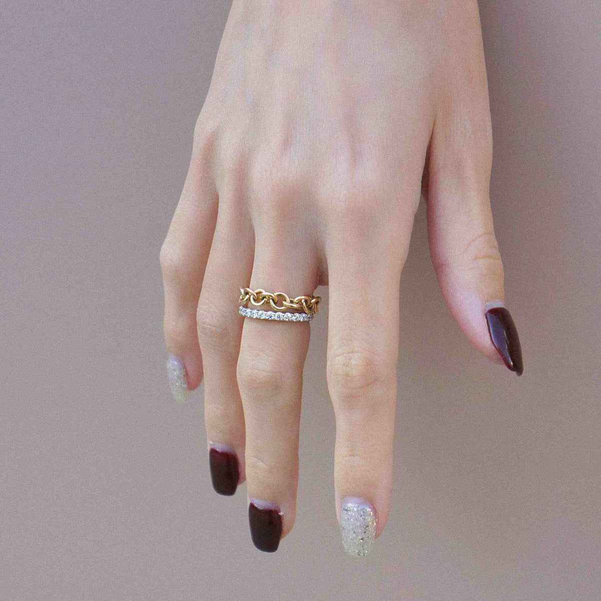 Large Chain Rings chain collection / large size luxe round chain ring – trunk JEWELRY