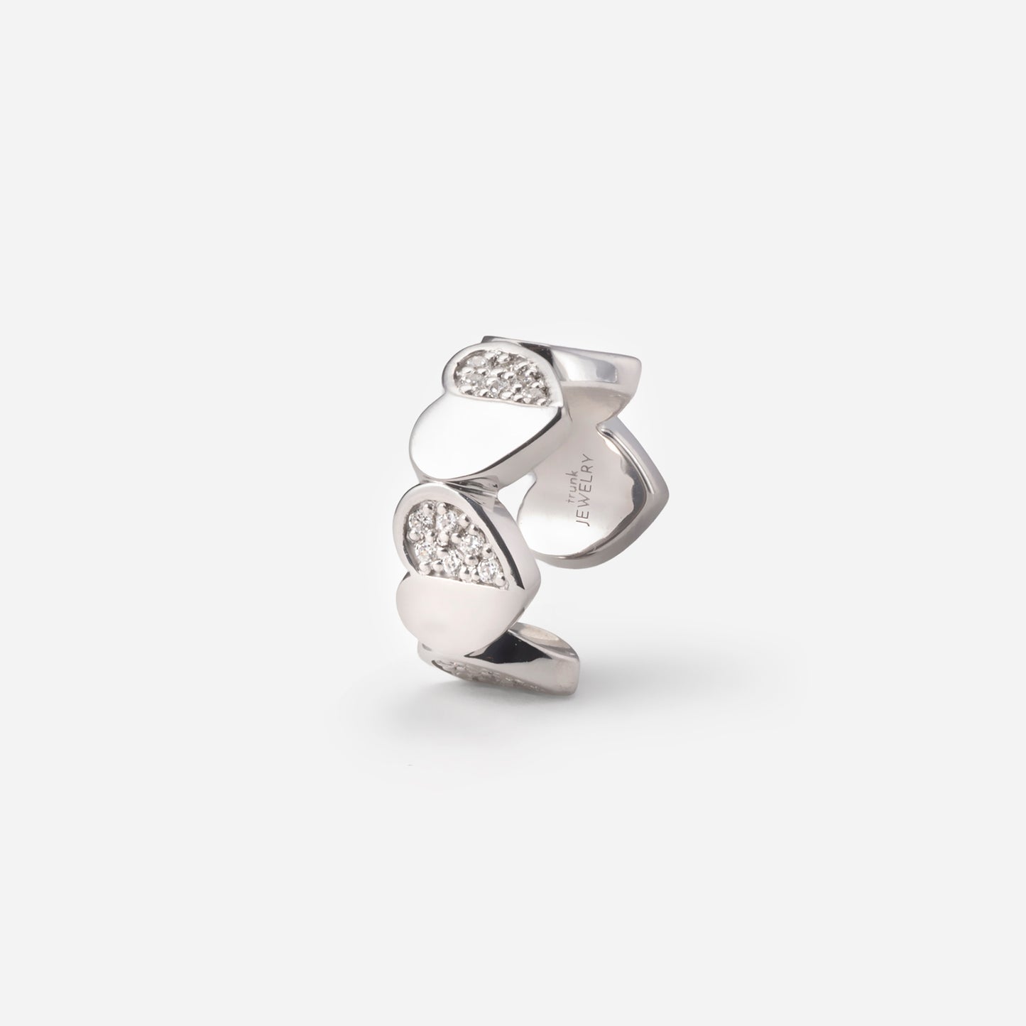 refined legacy collection / folded heart pave diamond earcuff small Pt950