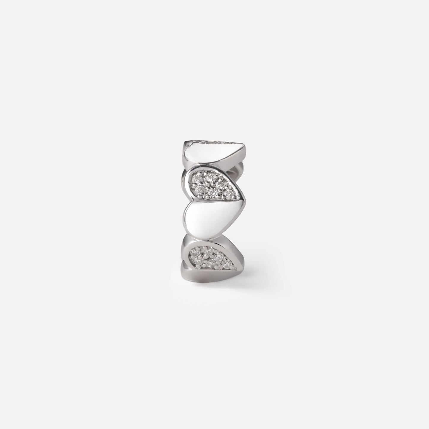 refined legacy collection / folded heart pave diamond earcuff small Pt950