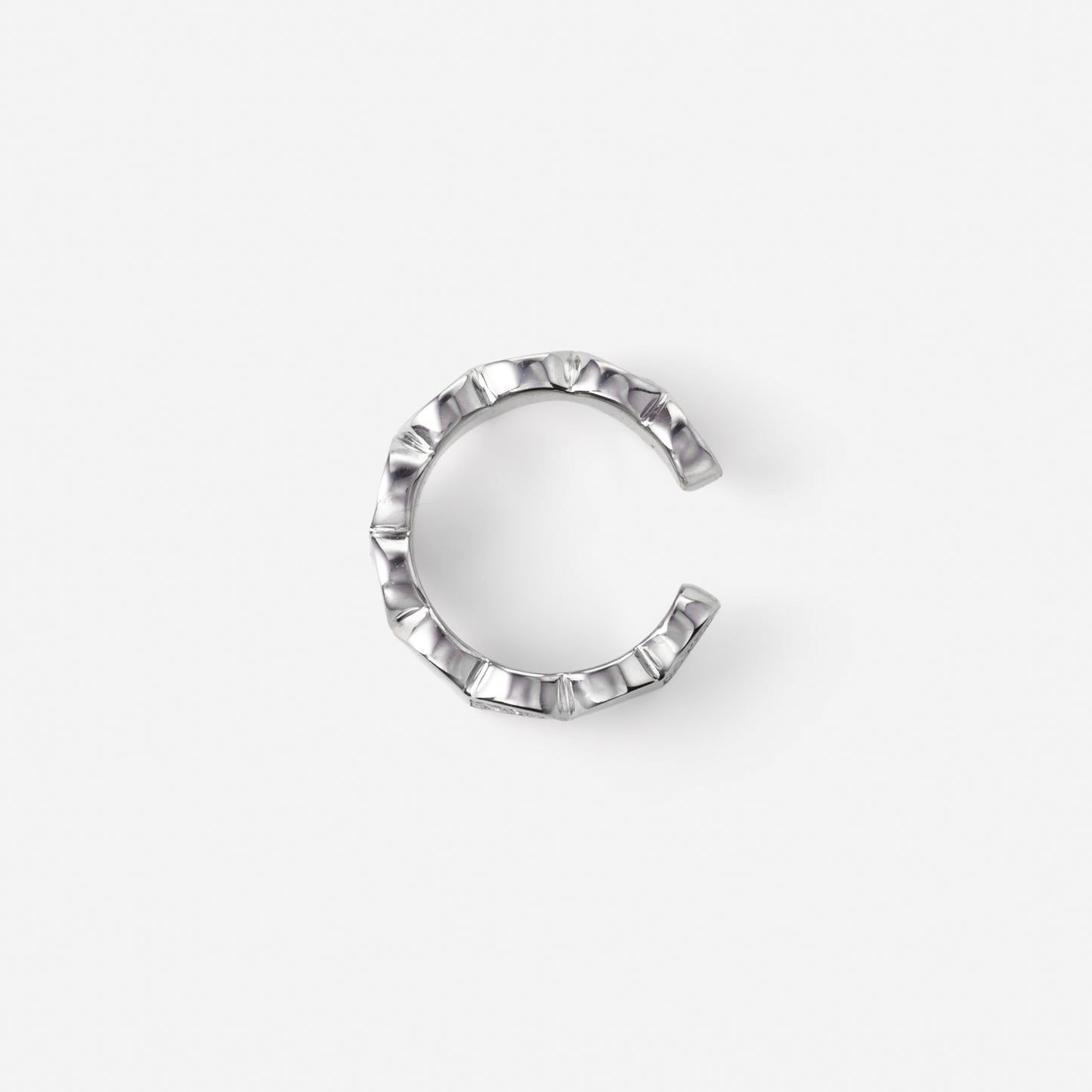 refined legacy collection / folded heart pave diamond earcuff small Pt950