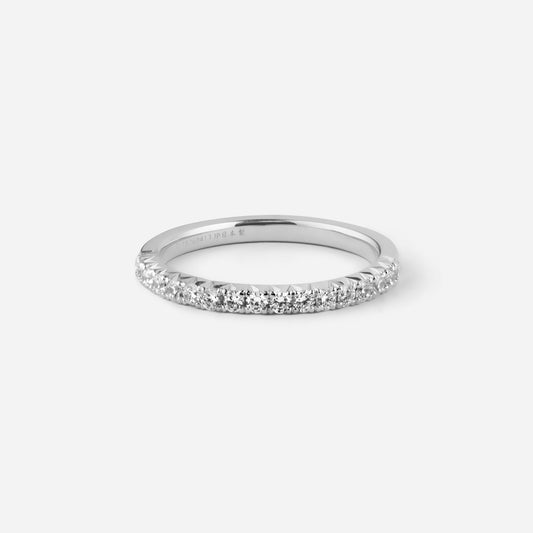 refined legacy collection / modern french setting diamond harf eternity ring Pt950