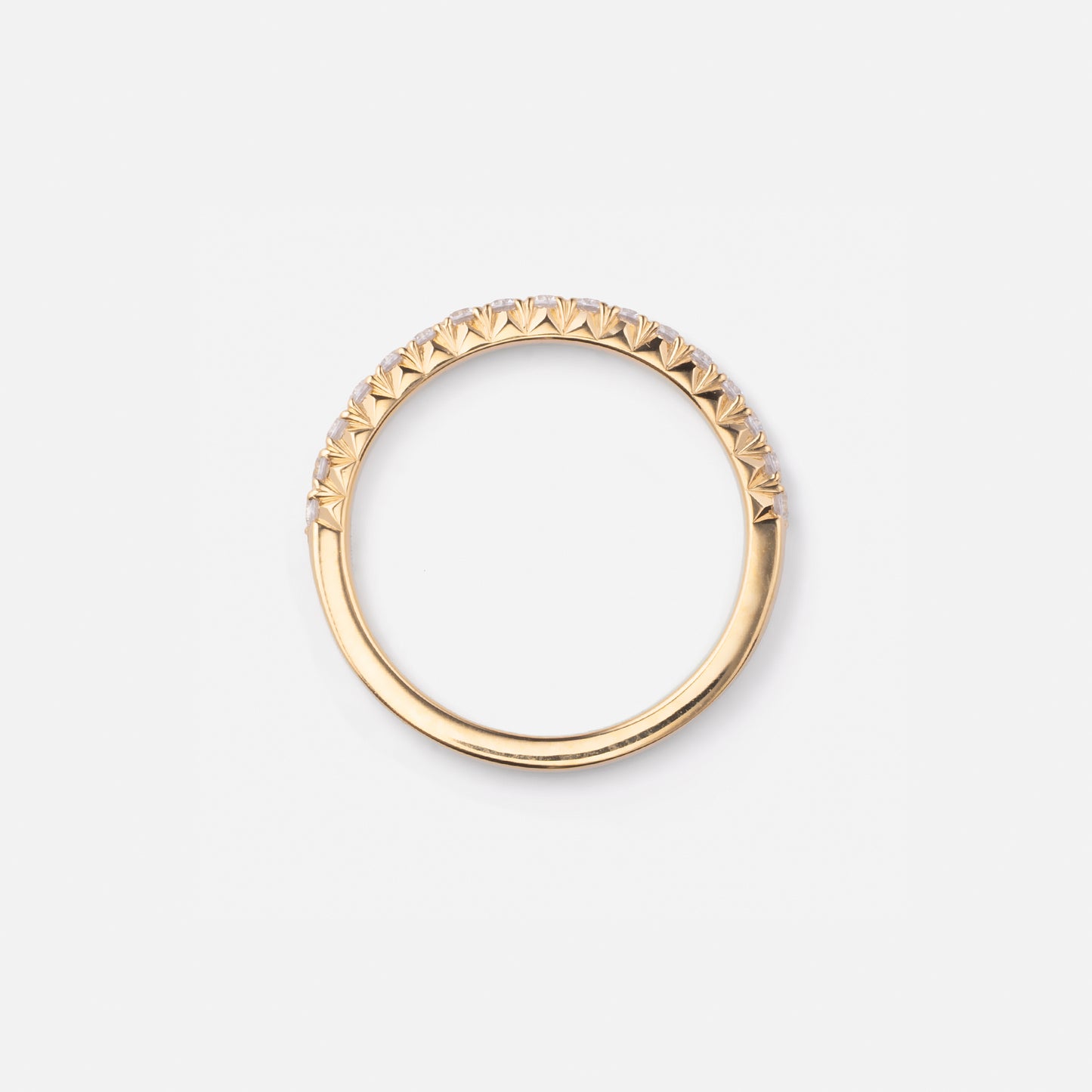 refined legacy collection / modern french setting diamond harf eternity ring K18YG