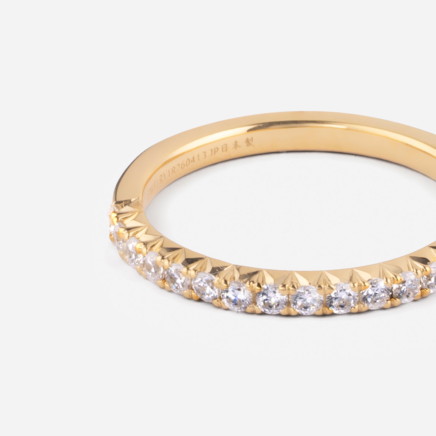refined legacy collection / modern french setting diamond harf eternity ring K18YG