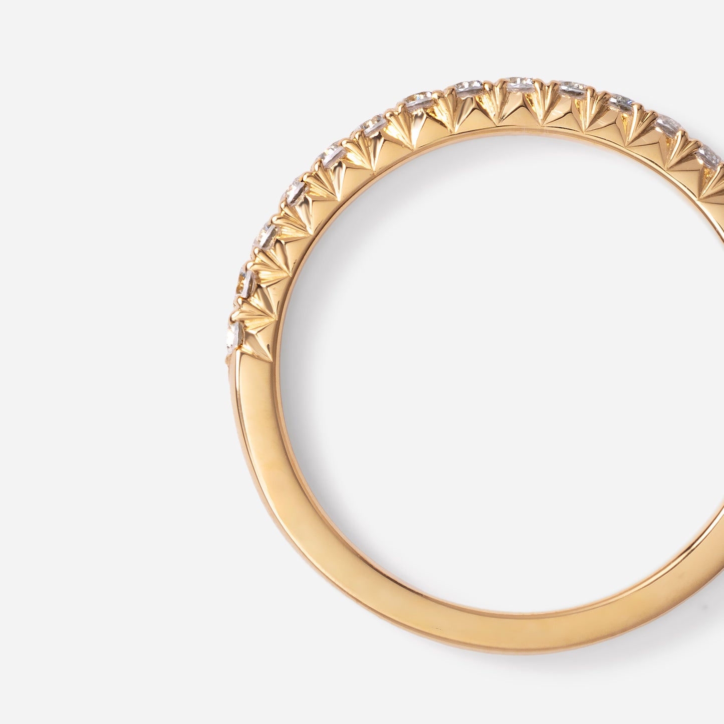 refined legacy collection / modern french setting diamond harf eternity ring K18YG