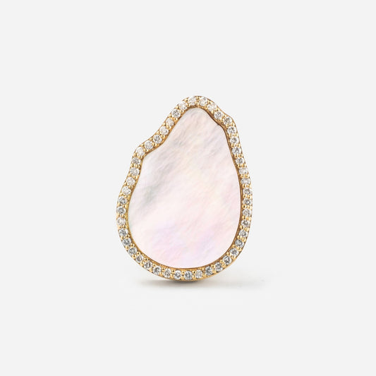 deja-vu collection / baroque in 2D diamond earring single K18YG
