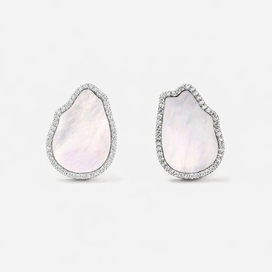 deja-vu collection / baroque in 2D diamond earring pair K18WG