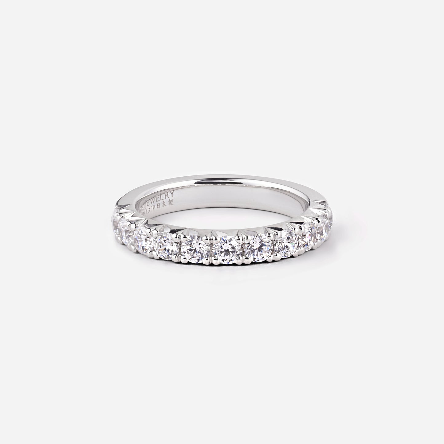 refined legacy collection / modern french setting diamond harf eternity ring large Pt950
