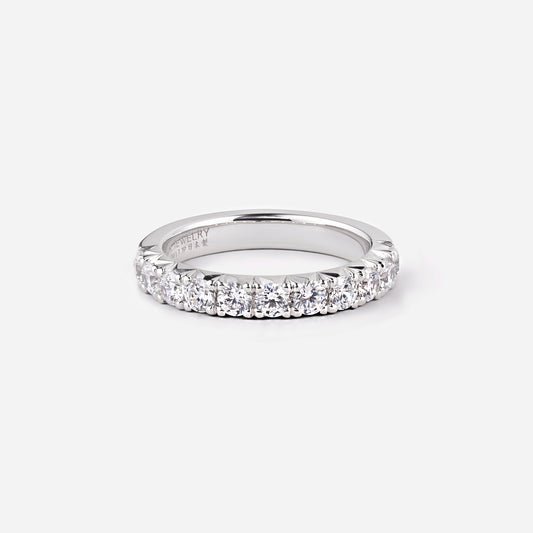 refined legacy collection / modern french setting diamond harf eternity ring large Pt950