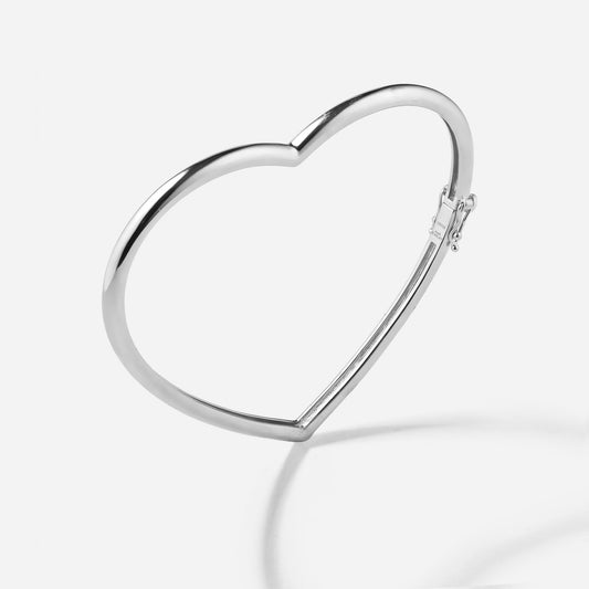 Shūren shinka collection / heart hug silhouette bangle Pt950