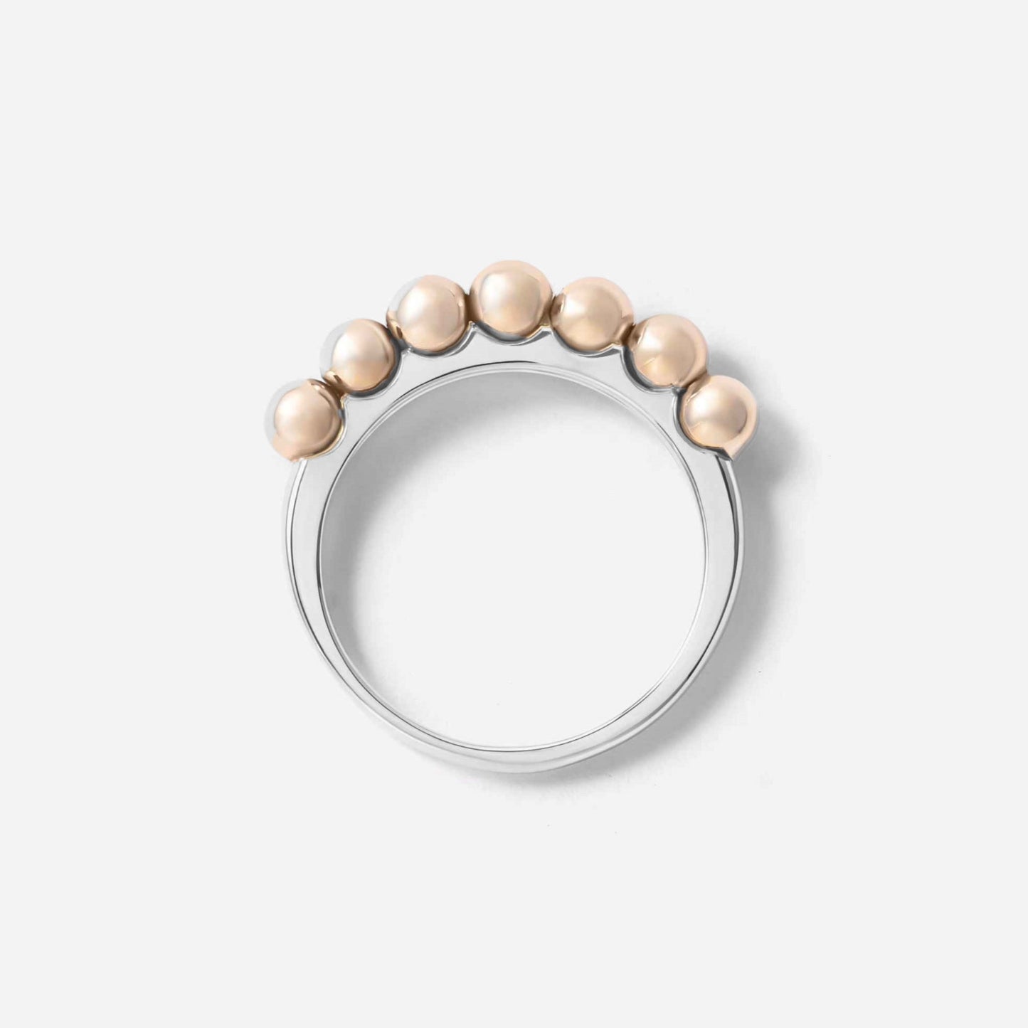 new basic collection / sculptural baby pearl ring yellow×white