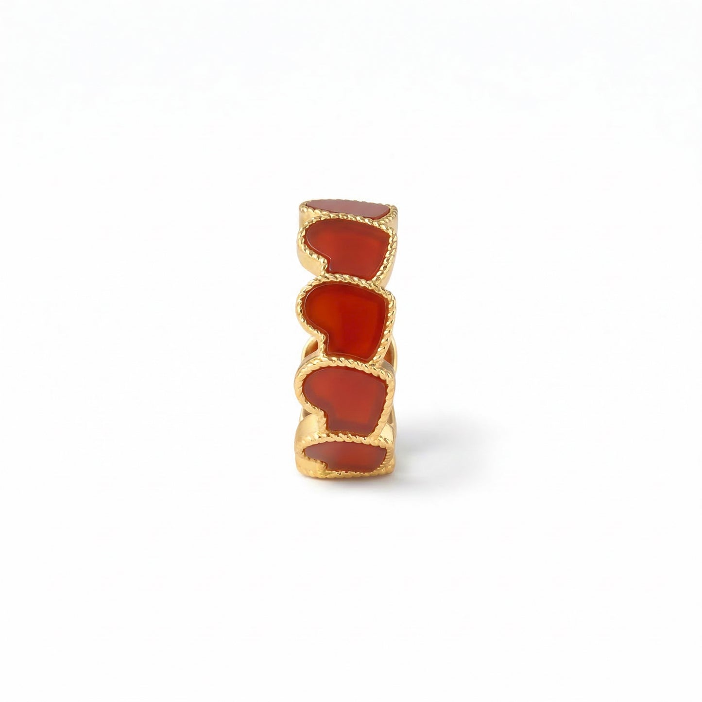refined legacy collection / carnelian inlay rope heart earcuff K18YG