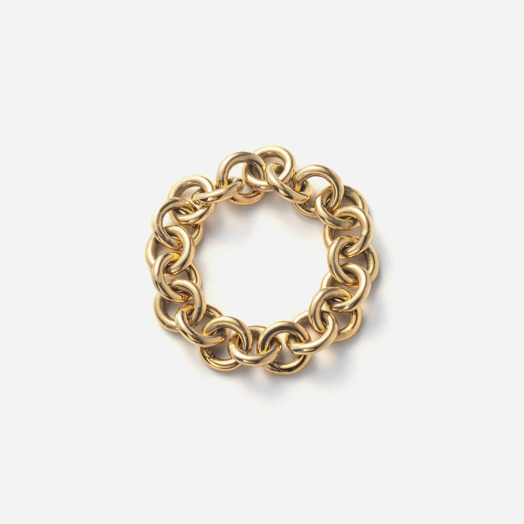 Large Chain Rings chain collection / large size luxe round chain ring YG – trunk JEWELRY