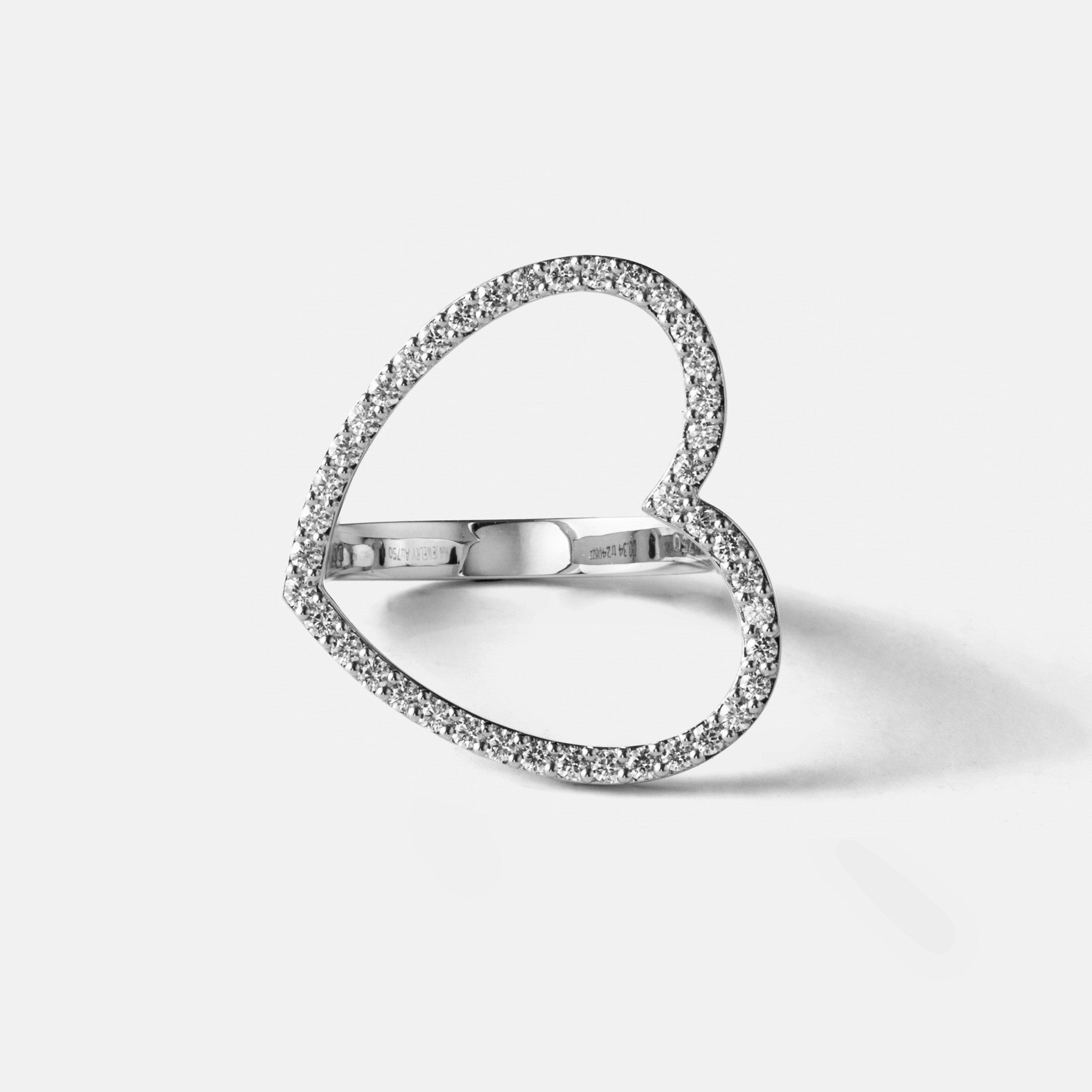 new basic collection / diamond twisted heartline ring K18WG – trunk JEWELRY