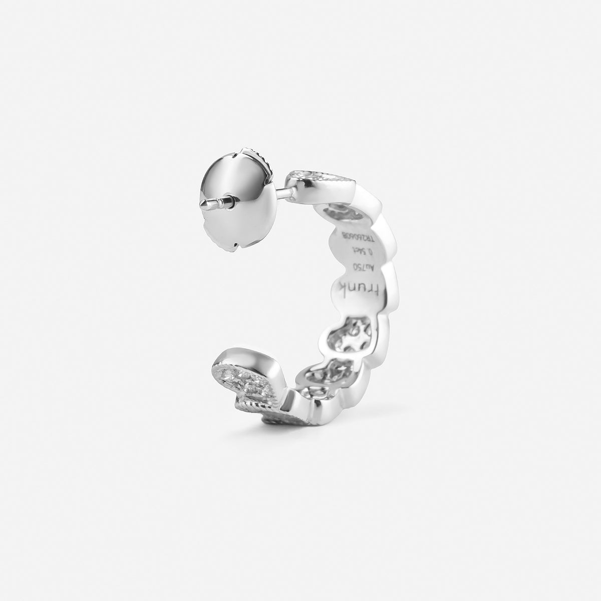 eternal heart collection / diamond rope heart hoop earring small K18WG