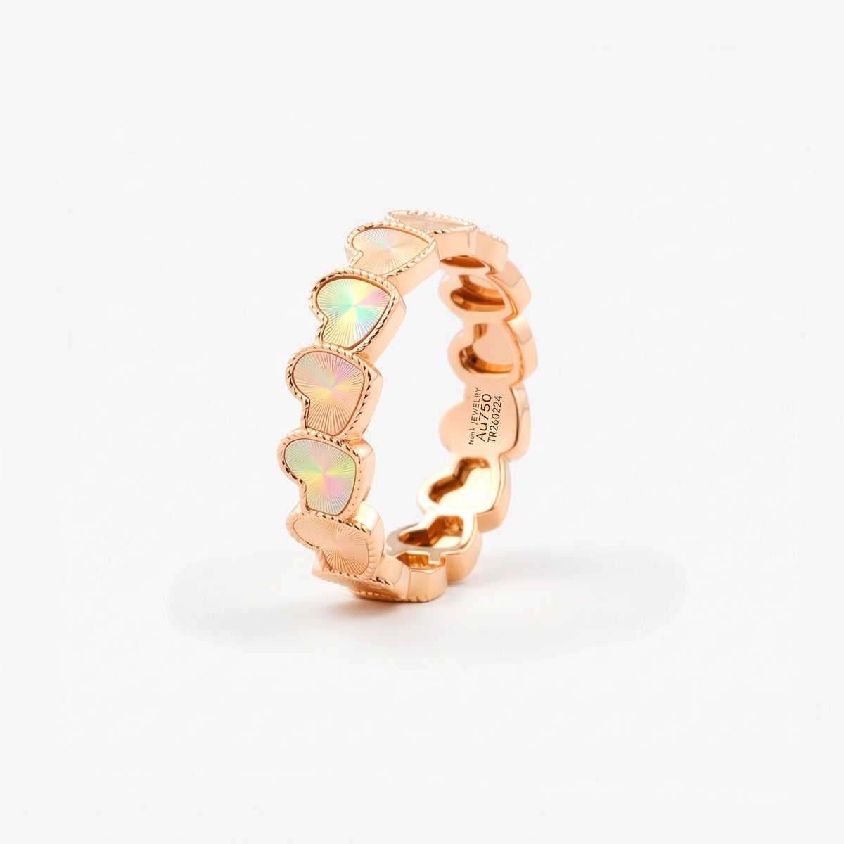 eternal heart collection / guilloché rope heart ring K18PG