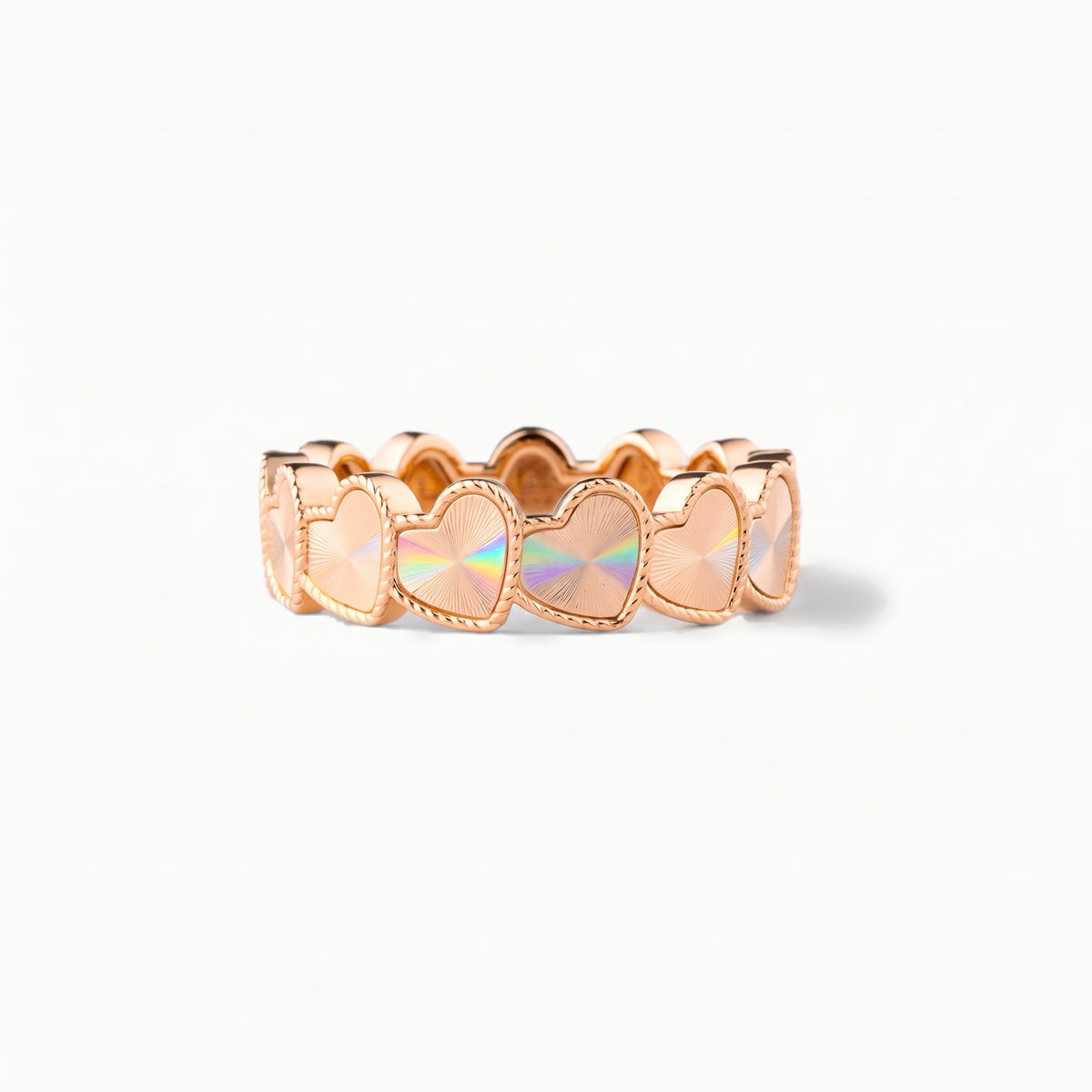 eternal heart collection / guilloché rope heart ring K18PG