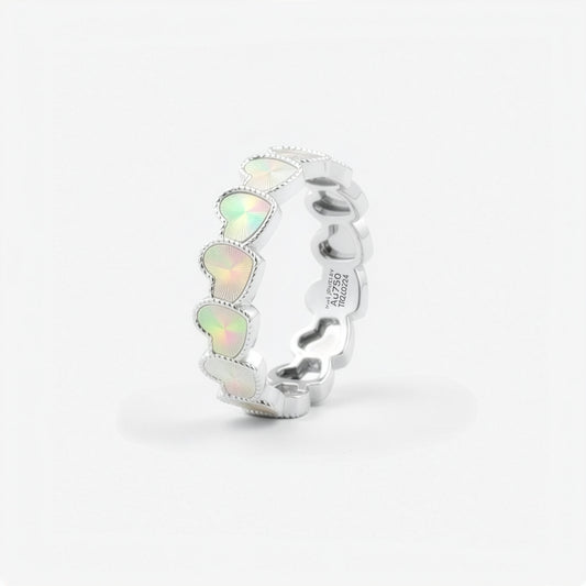 eternel heart collection / guilloché rope heart ring K18WG