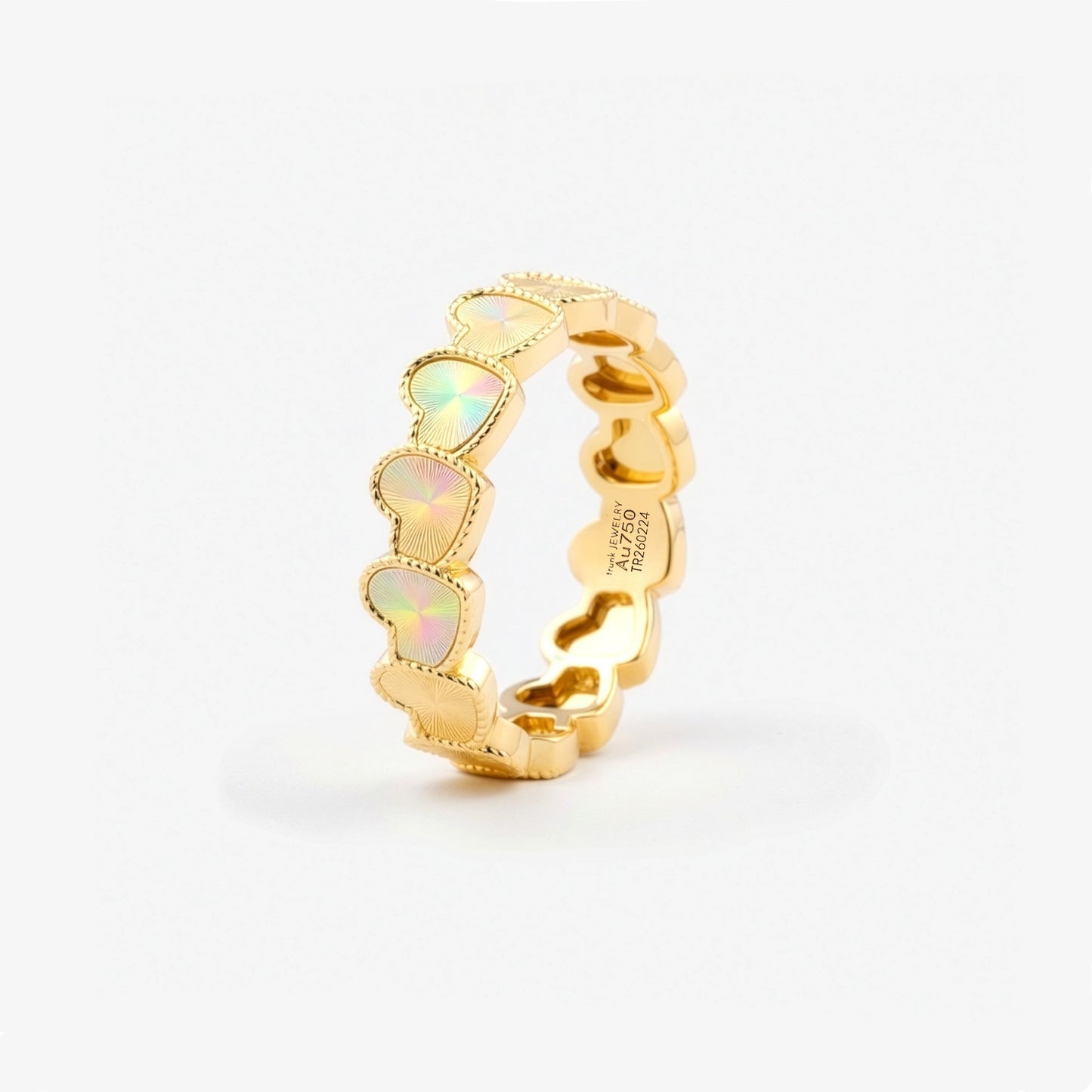 eternel heart collection / guilloché rope heart ring K18YG