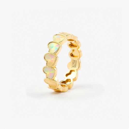 eternel heart collection / guilloché rope heart ring K18YG