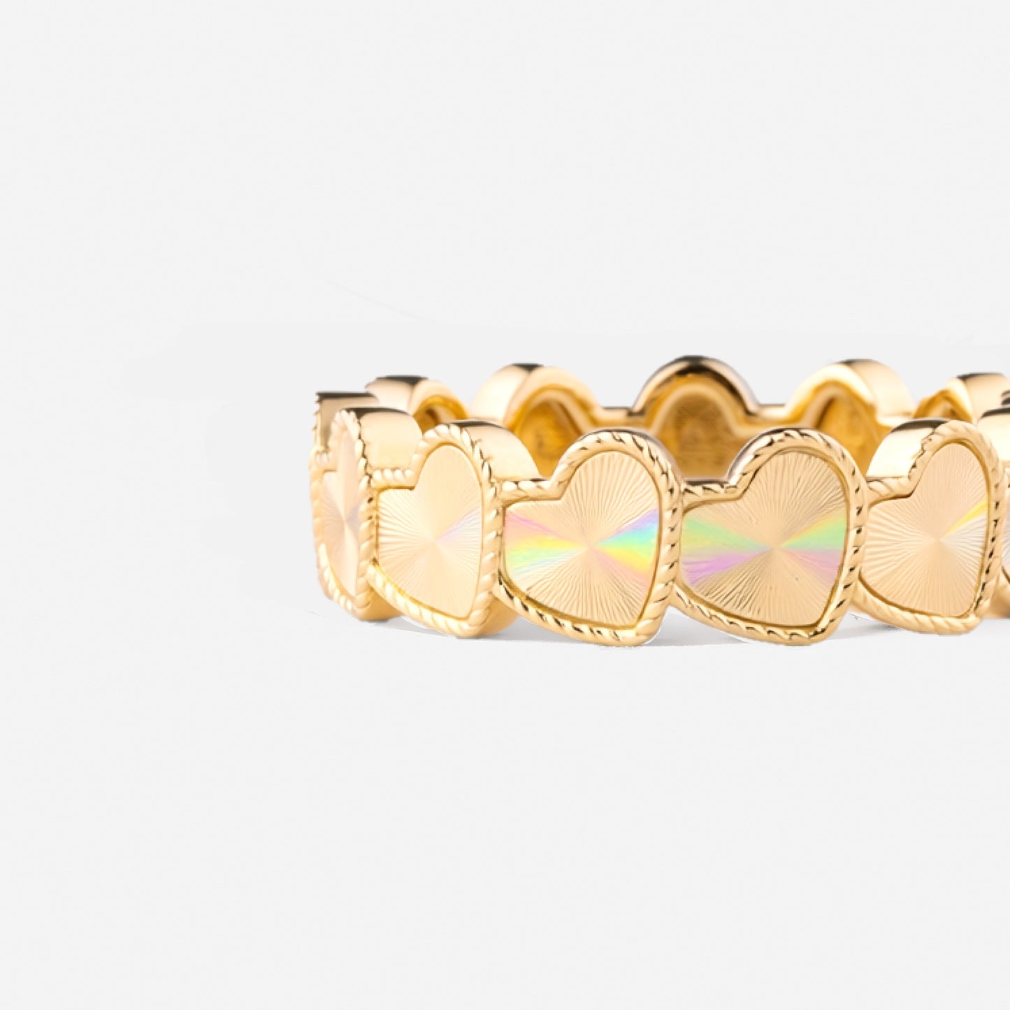 eternel heart collection / guilloché rope heart ring K18YG