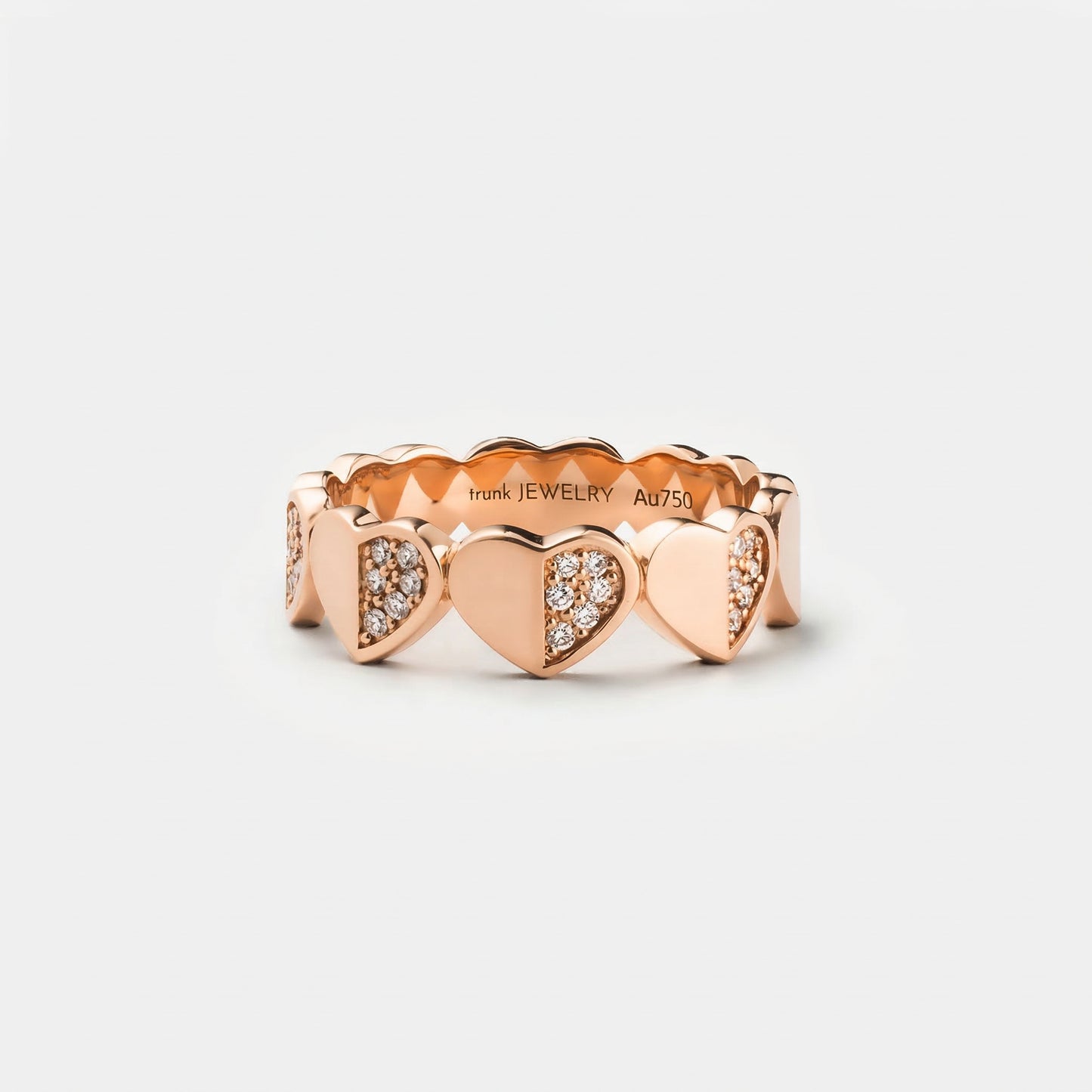 refined legacy collection / folded heart pave diamond eternity ring K18PG