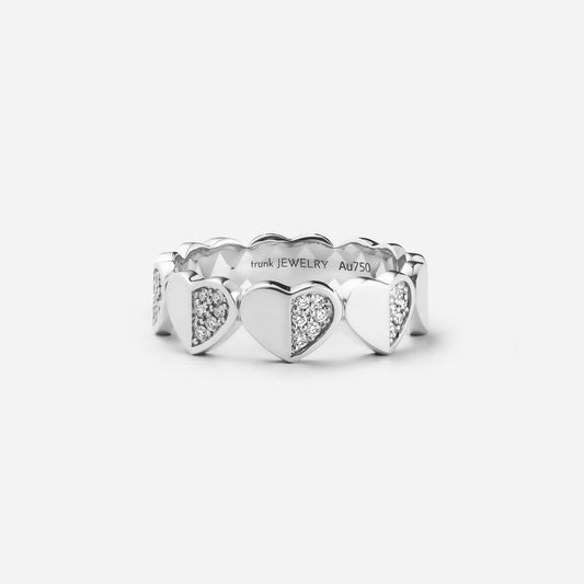 refined legacy collection / folded heart pave diamond eternity ring K18WG