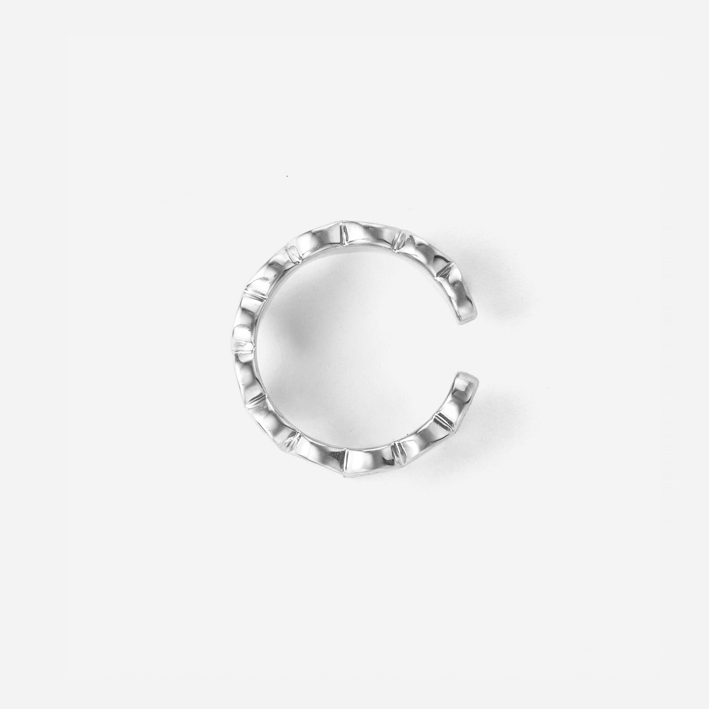 refined legacy collection / folded heart pave diamond earcuff midium Pt950