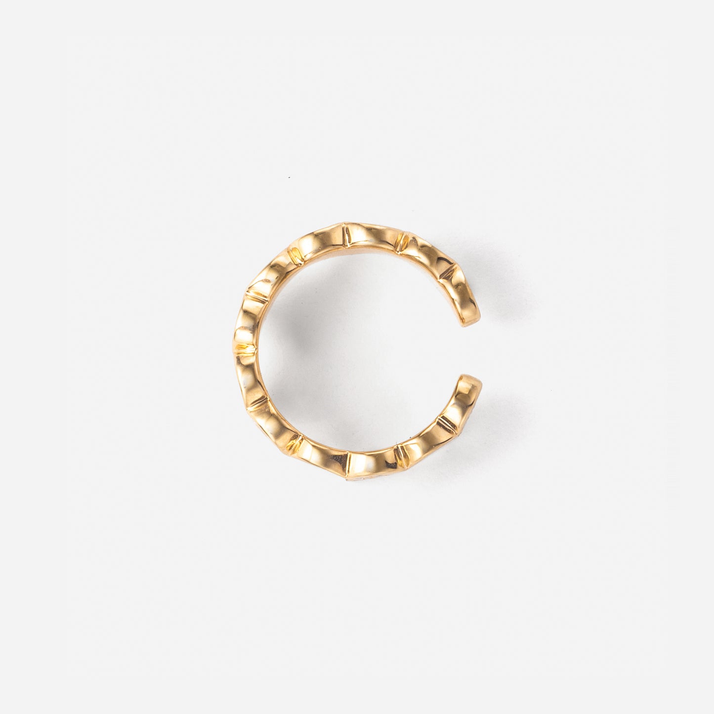 refined legacy collection / folded heart pave diamond earcuff midium K18YG