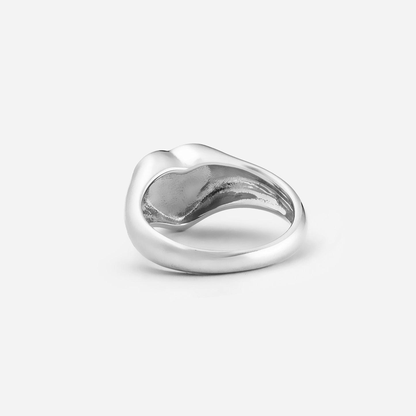 refined legacy collection / folded heart pave diamond signet ring K18WG