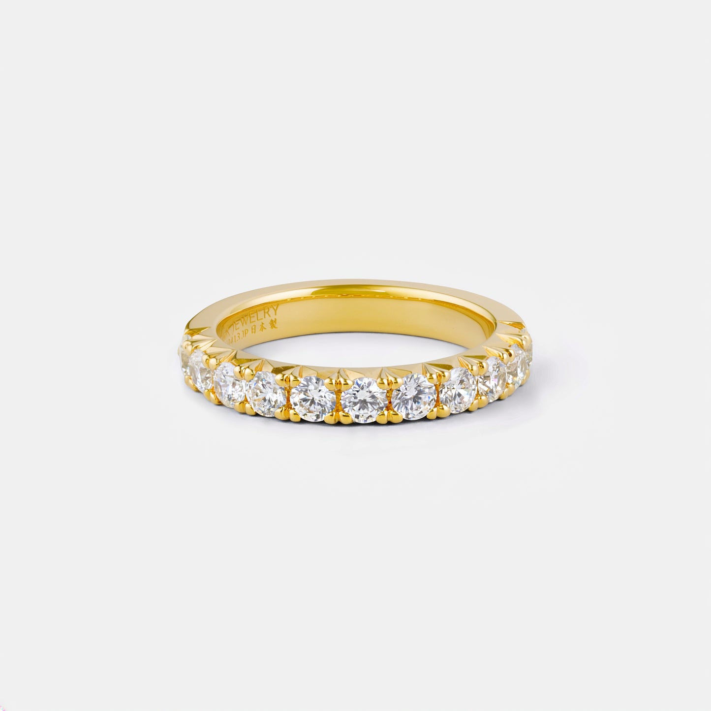 refined legacy collection / modern french setting diamond harf eternity ring large K18YG