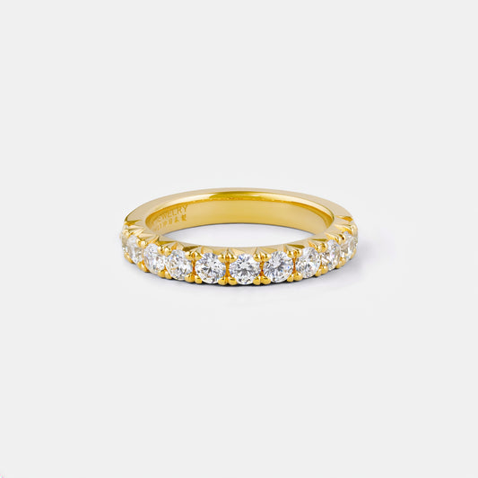 refined legacy collection / modern french setting diamond harf eternity ring large K18YG