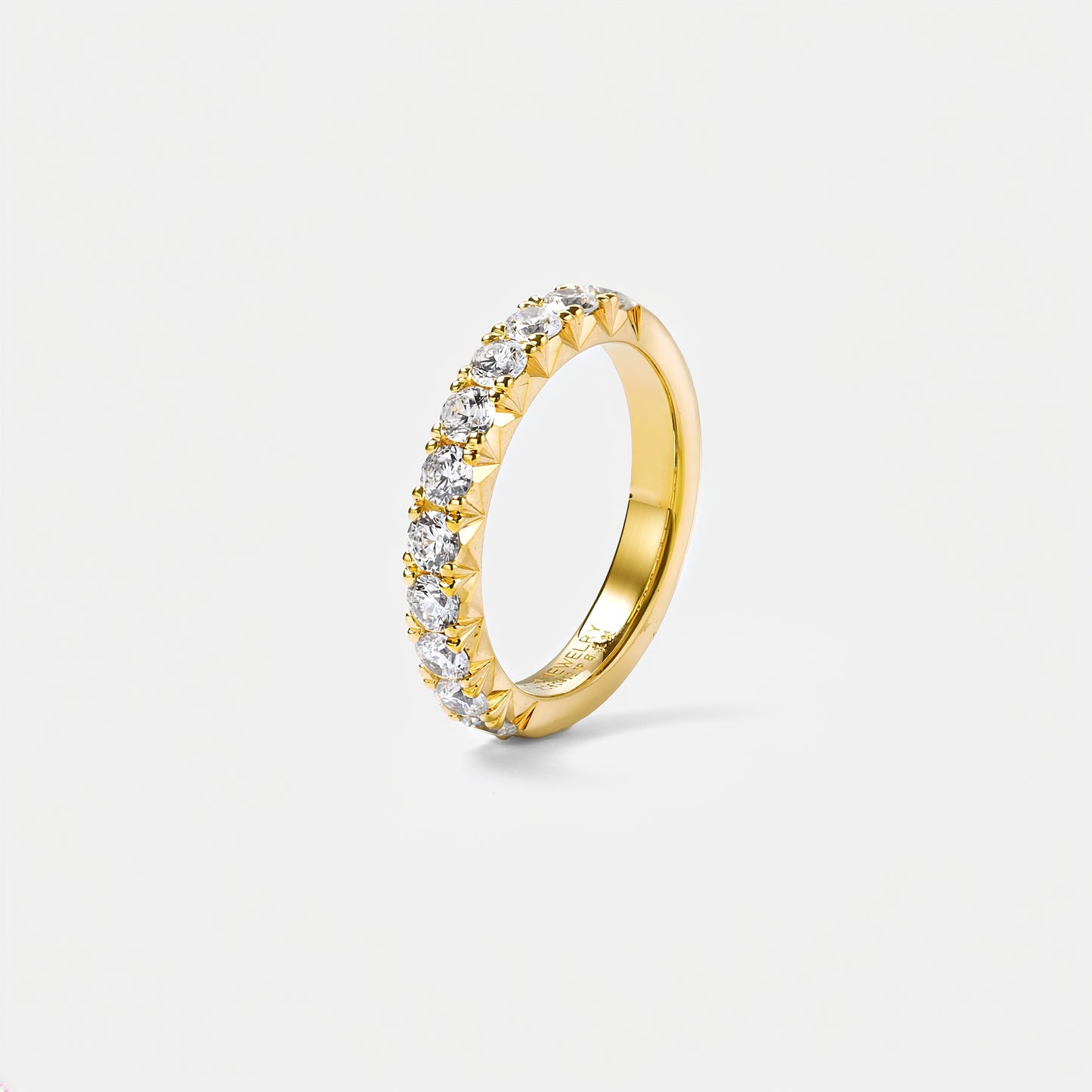 refined legacy collection / modern french setting diamond harf eternity ring large K18YG