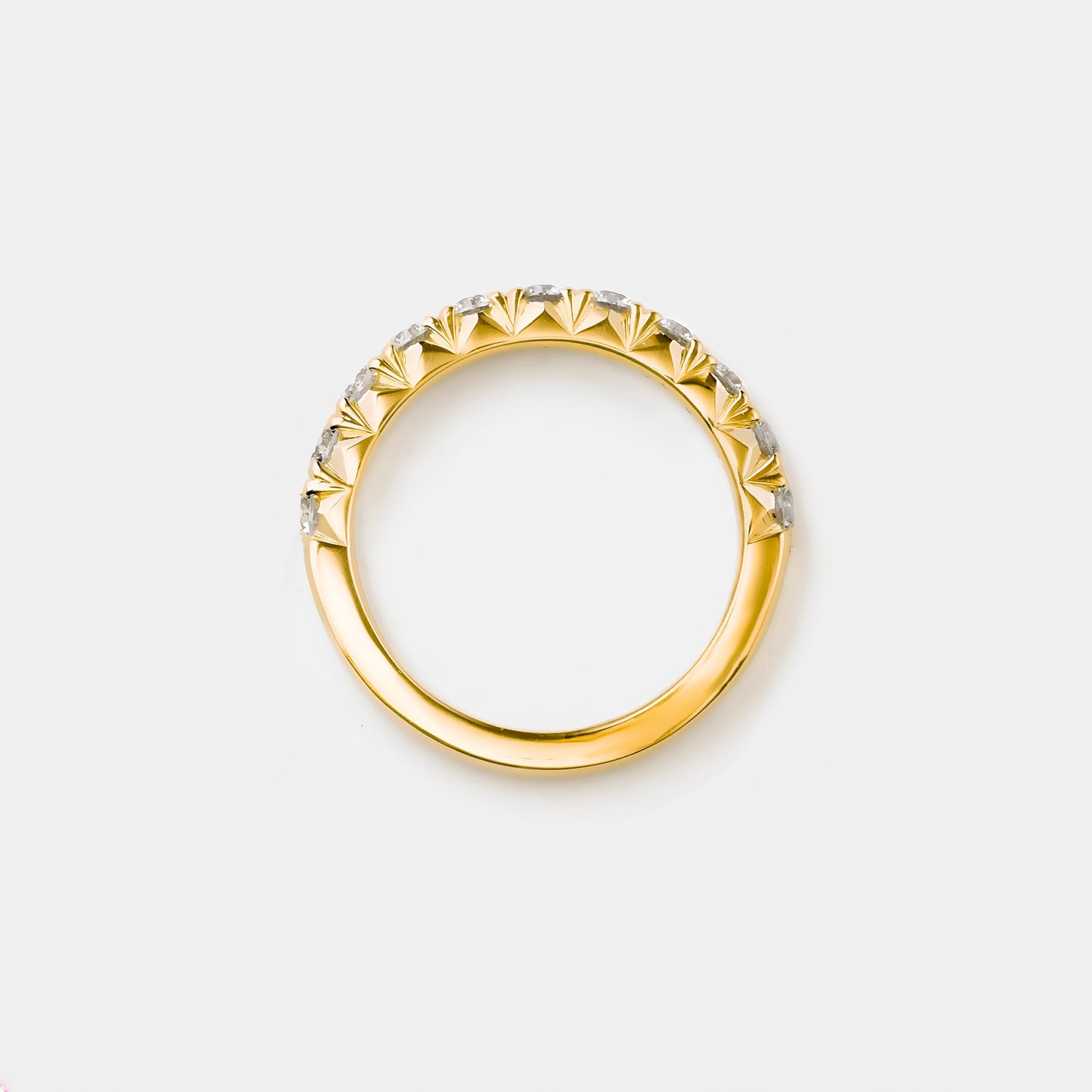 refined legacy collection / modern french setting diamond harf eternity ring large K18YG