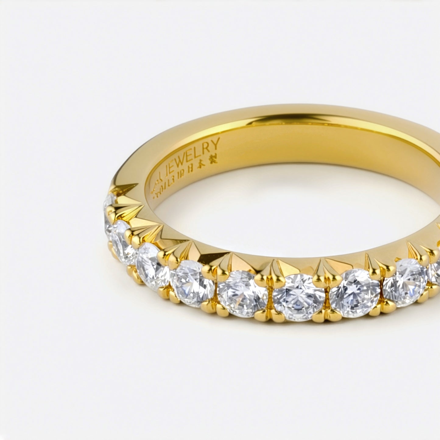 refined legacy collection / modern french setting diamond harf eternity ring large K18YG