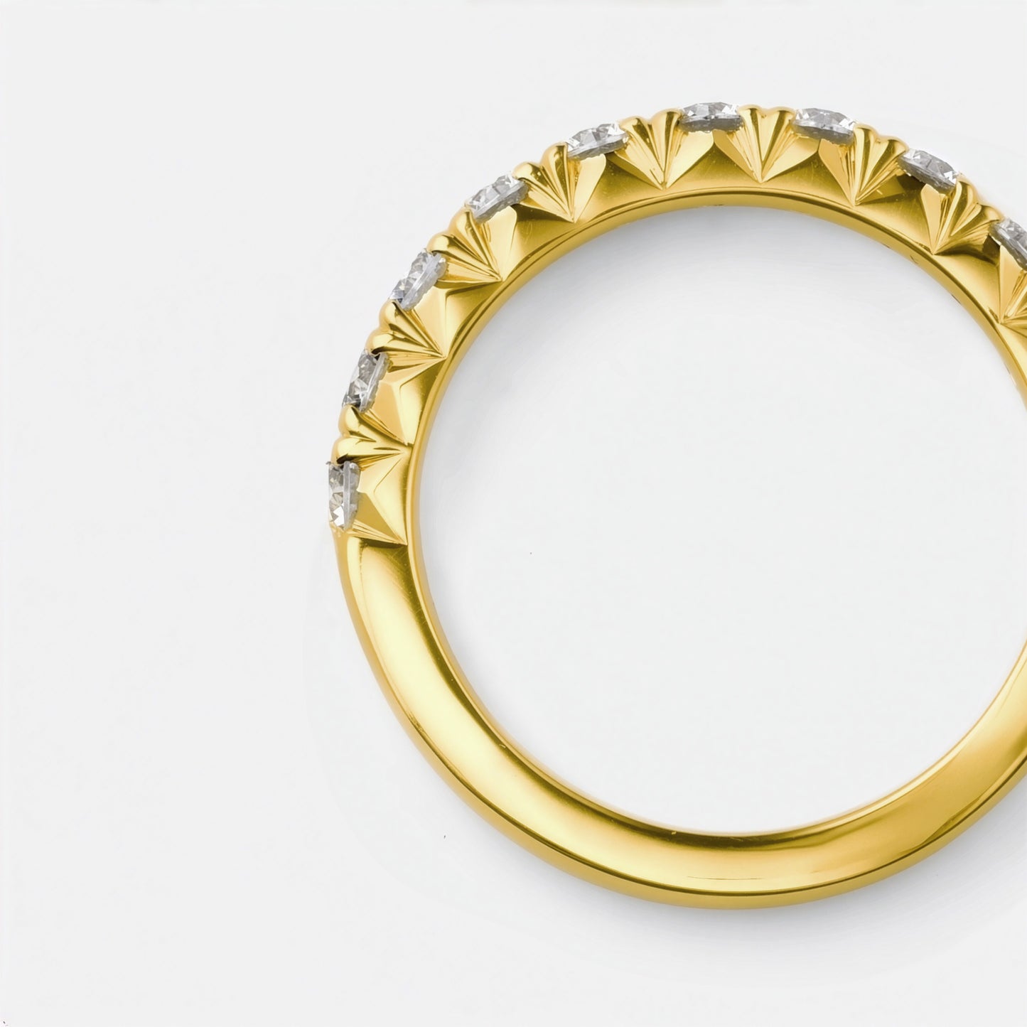 refined legacy collection / modern french setting diamond harf eternity ring large K18YG