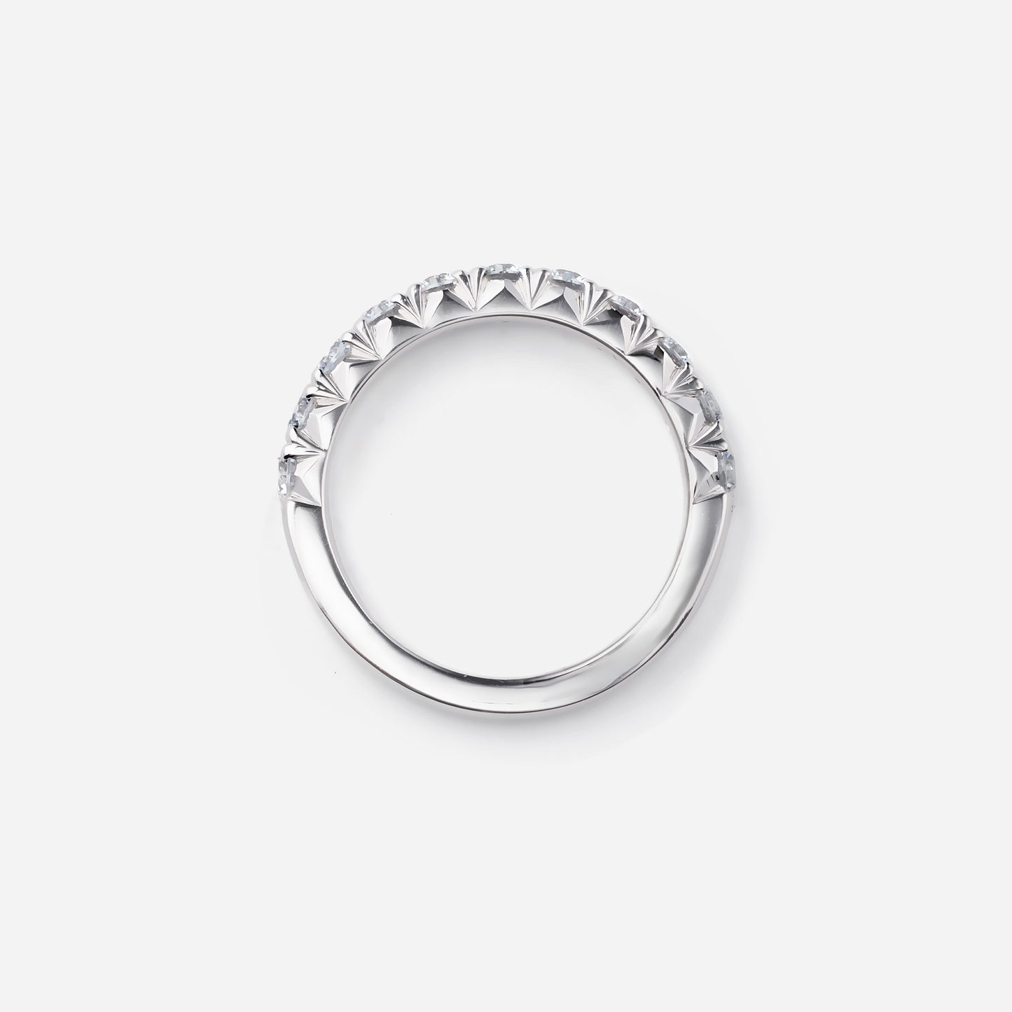 refined legacy collection / modern french setting diamond harf eternity ring large Pt950