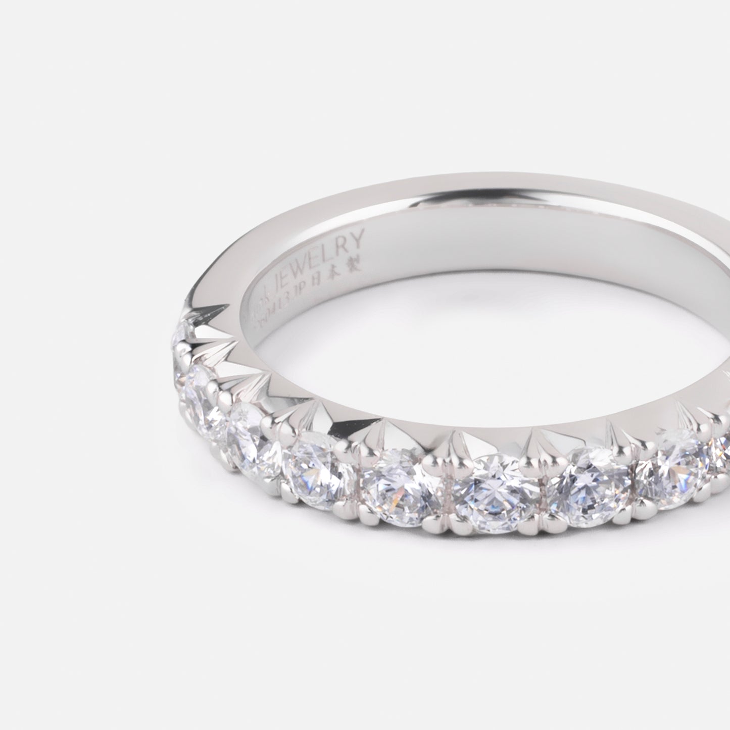 refined legacy collection / modern french setting diamond harf eternity ring large Pt950