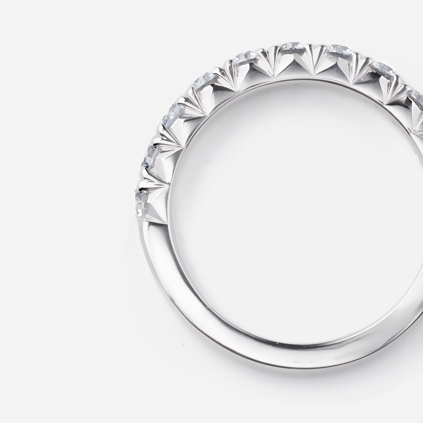 refined legacy collection / modern french setting diamond harf eternity ring large Pt950