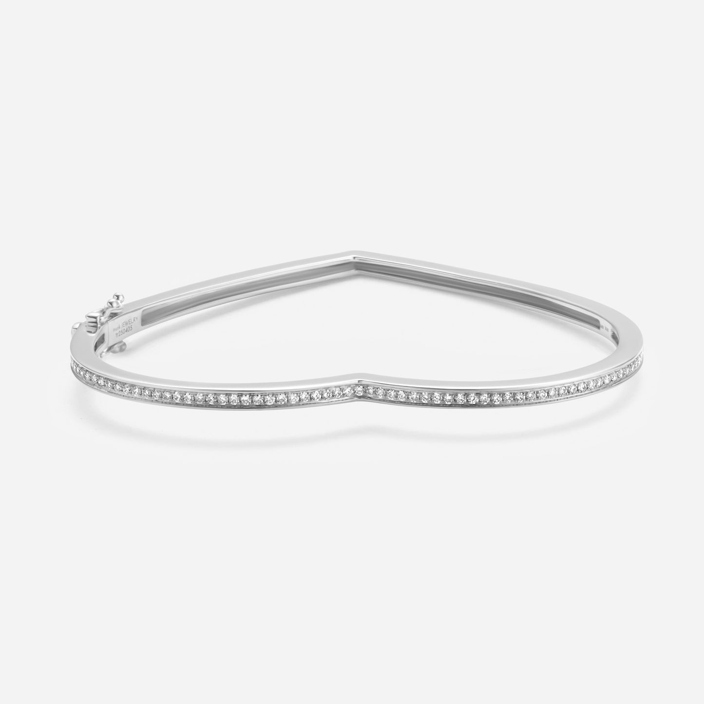 new basic collection / heart hug silhouette diamond bangle 0.6ct Pt950