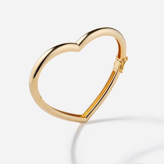 Shūren shinka collection / heart hug silhouette wide bangle K18YG