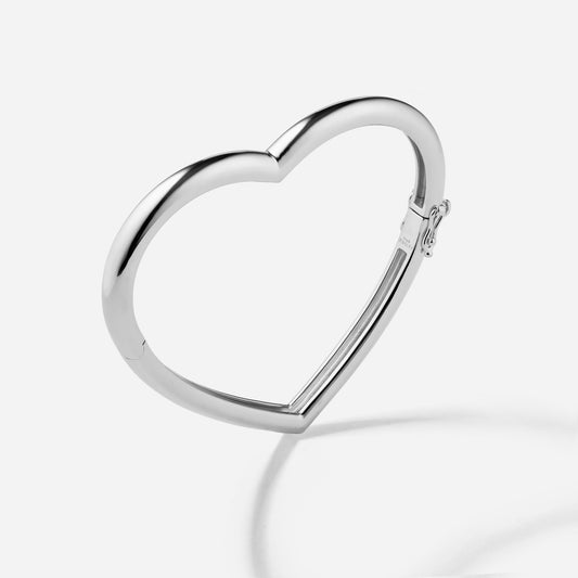 Shūren shinka collection / heart hug silhouette wide bangle Pt950