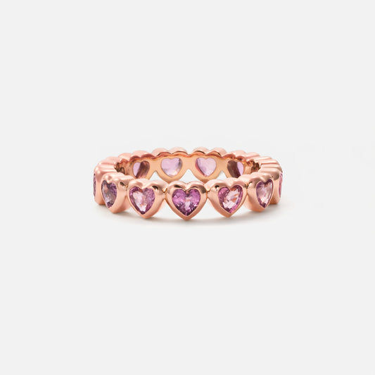 Shūren shinka collection / heart shape pink sapphire eternity ring K18PG