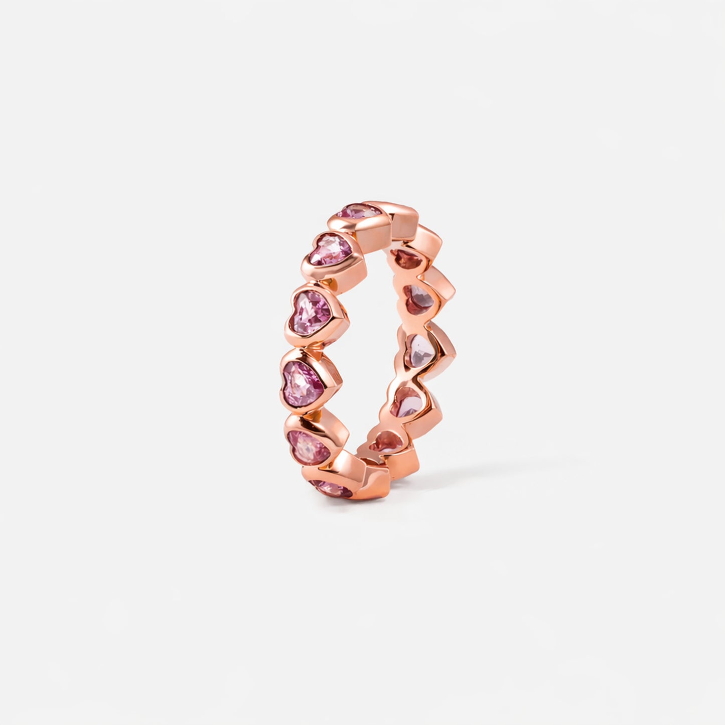 Shūren shinka collection / heart shape pink sapphire eternity ring K18PG