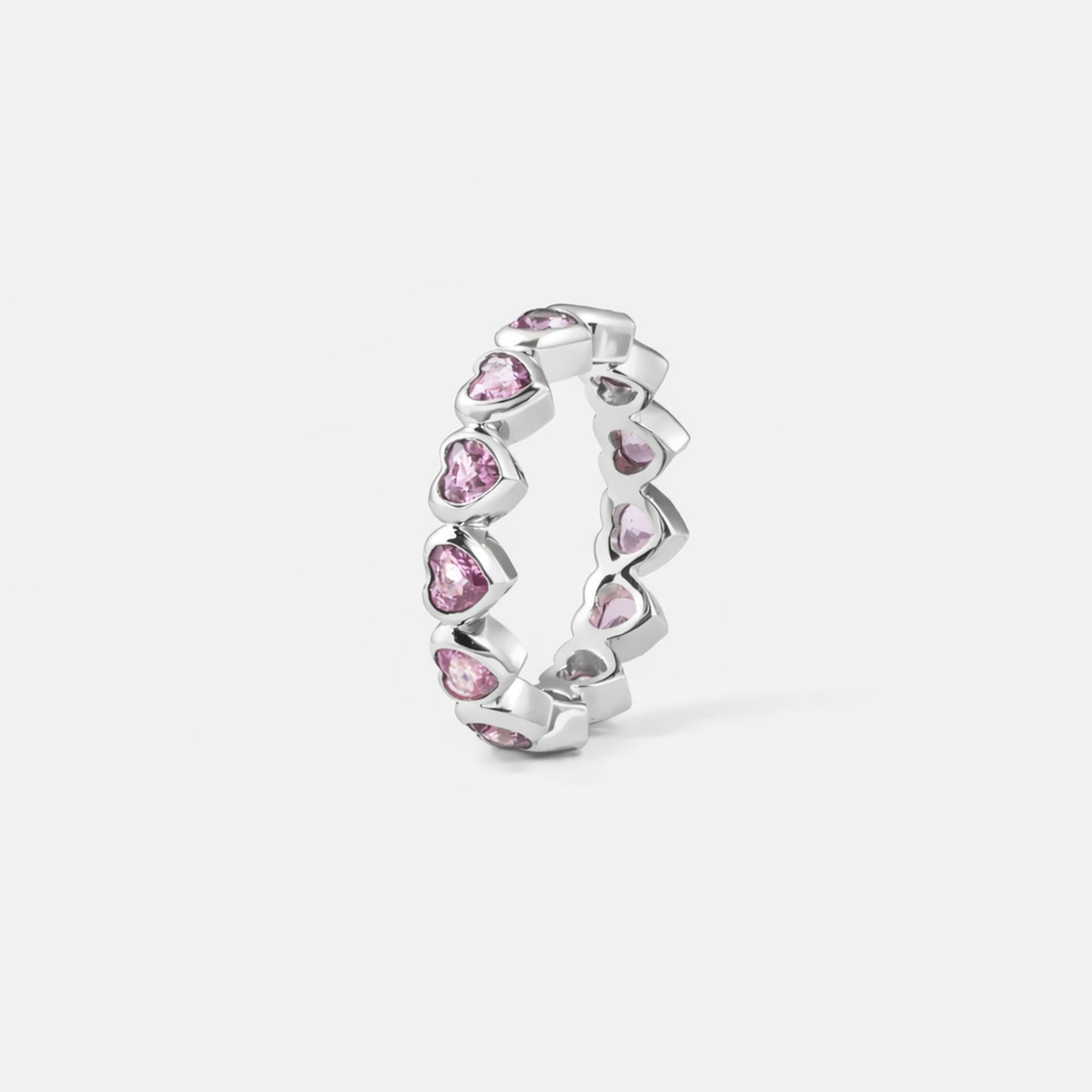 Shūren shinka collection / heart shape pink sapphire eternity ring Pt950