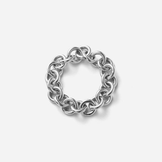 chain collection / large size luxe round chain ring WG
