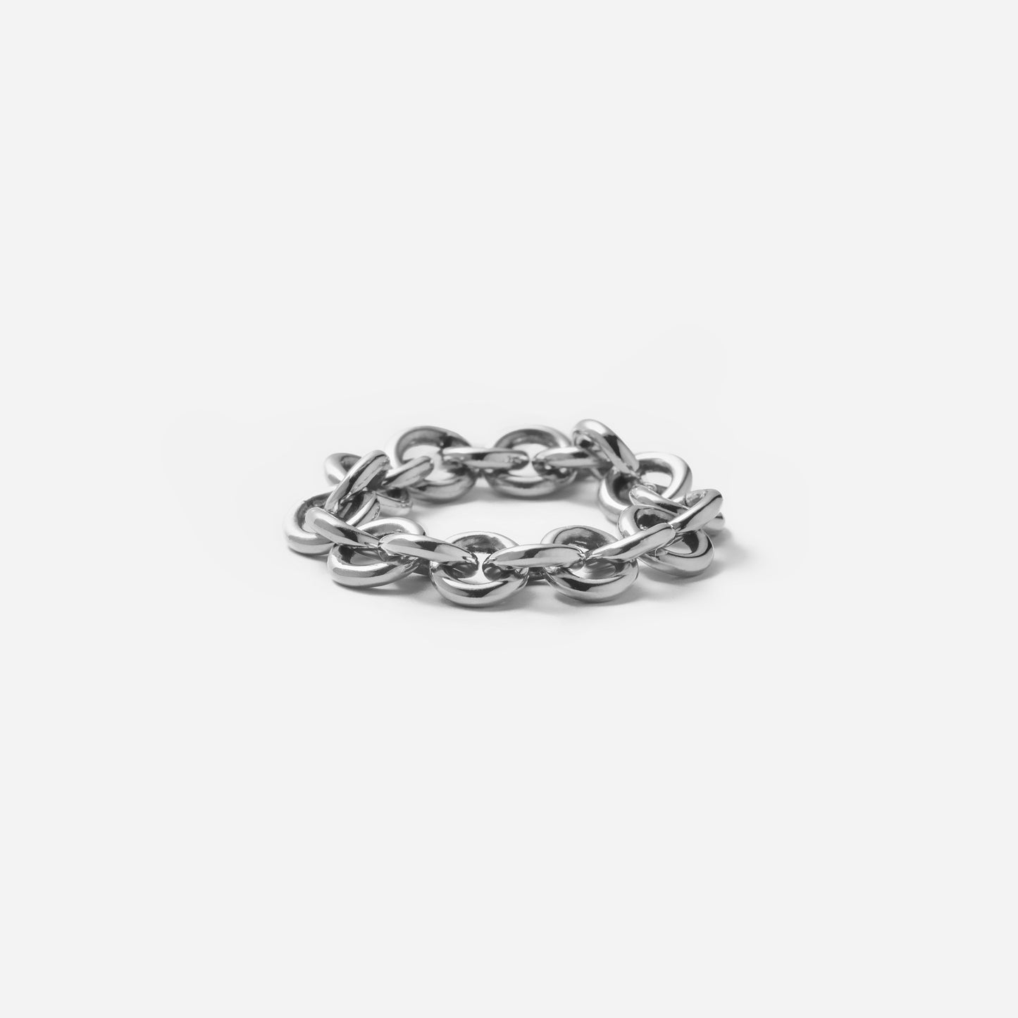 chain collection / large size luxe round chain ring WG
